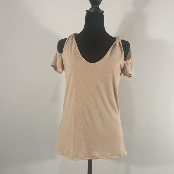 BCBG Max Azaria Light Pink, Blush, Cream Peep hole, Slits,Twist Top,Small - Picture 11 of 11